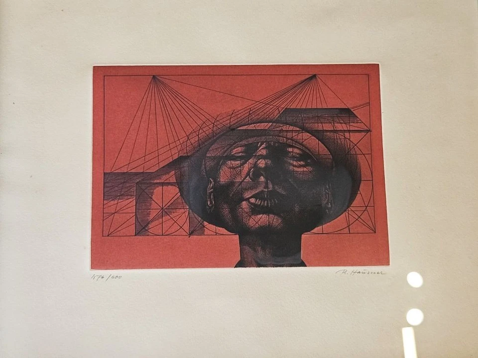 Original Grafik / Radierung - Rudolf Hausner (1914-1995), "Adam Rot" - Bild 3 von 4