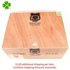 Asylum 13 52 x 6 Empty Wood Cigar Box 8.5" x 6.5" x 4.5"