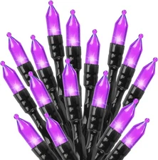 Minetom Halloween String Lights Outdoor, 33Feet 100 LED 100 LEDs, Purple 