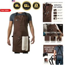 BBQ Apron Chef Work Apron with Bottle Opener Hand Towel Cotton Canvas
