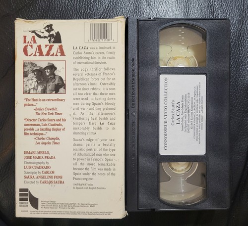 La Caza The Hunt 1965 Carlos Saura Rare VHS 1994 Ismael Merlo - Picture 2 of 2