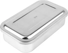 Stainless Steel Instrument Tray with Lid 8" Medical Lab Organizer Box