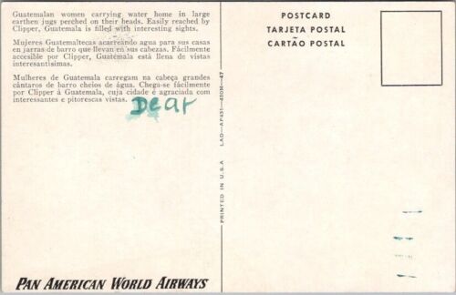 Postal Publicitaria Panamericana "Guatemala" Años 50 PANAMERICAN WORLD AIRWAYS Sin Usar - Imagen 2 de 2