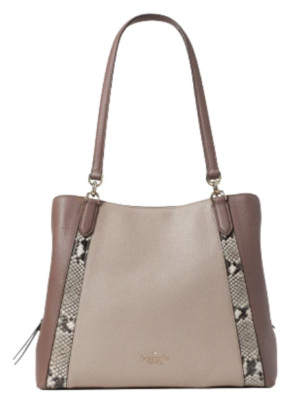 Kate Spade Satchel Jackson Large Triple Compartment Tote Pebble & Snake Leather