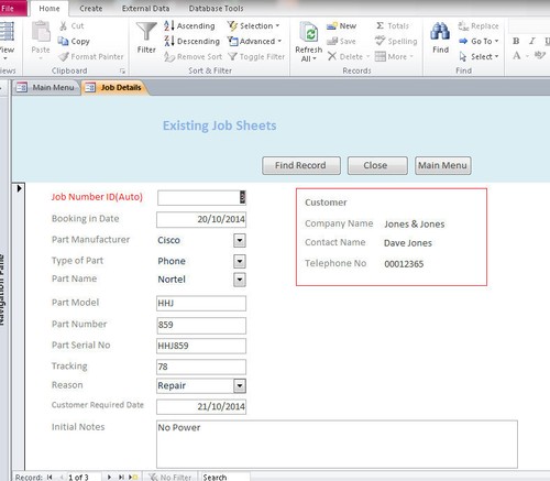 Job Repair/Servicing Tracking Database Software EASY TO USE - Picture 5 of 5