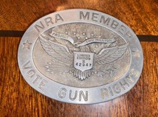 Vintage NRA Member "Vote Gun Rights" Limited Numbered Edition  Belt Buckle