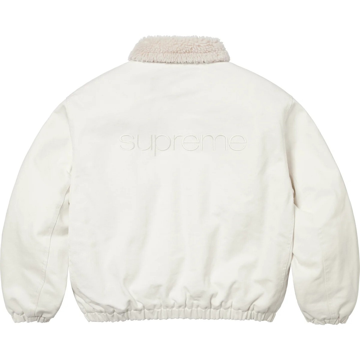 Supreme Faux Shearling Lined Bomber Jacket FW24 Black White Supreme Faux Shearling Lined Bomber Jacket FW24 Black White