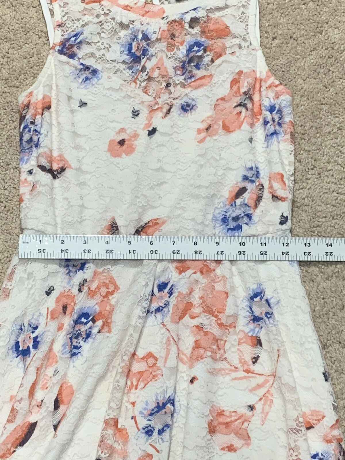 VETEMENTS Abito donna A Line Lily Rose taglia small bianco pizzo floreale senza maniche