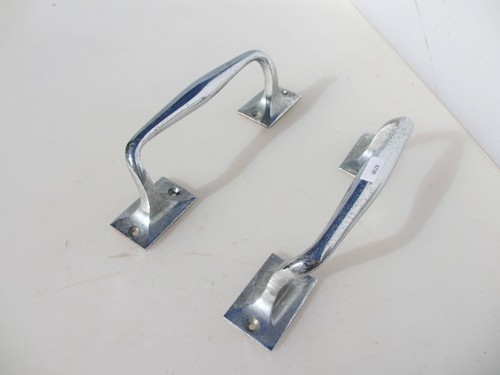 Vintage Chromed Brass Door Handles Shop Pulls Antique Art Deco 1940's Old 9"L - 第 7/20 張圖片