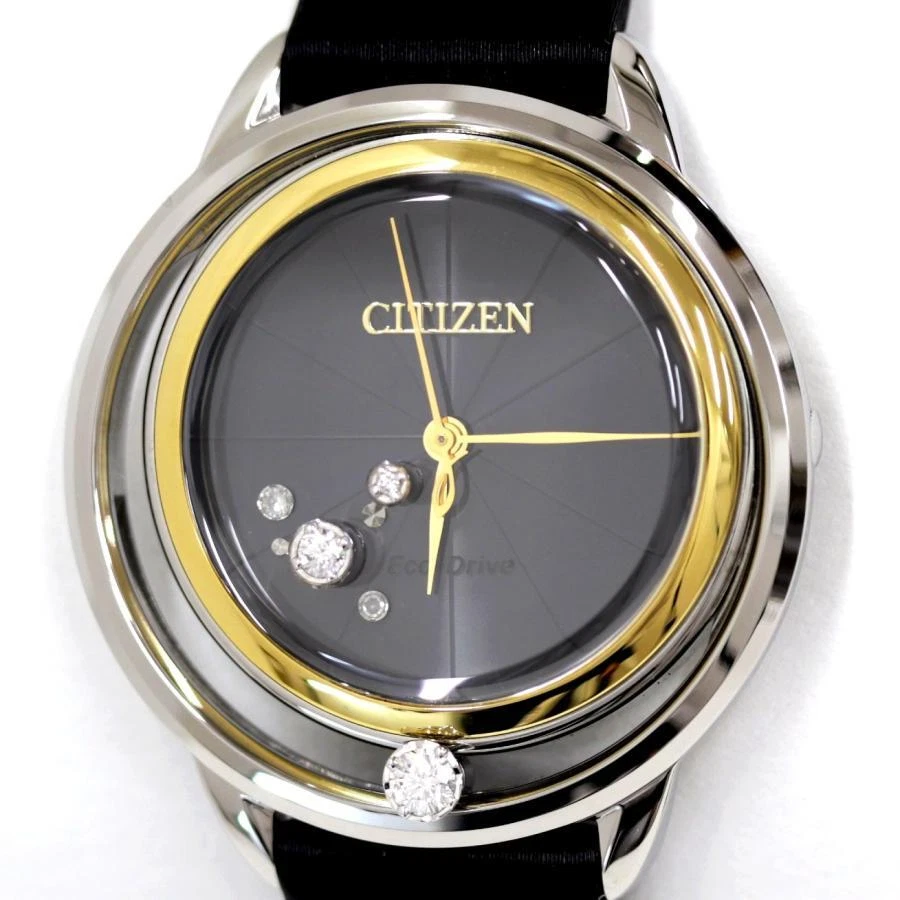 CITIZEN L Eco Drive EW5526-11E Solar Quartz Black Dial Diamond