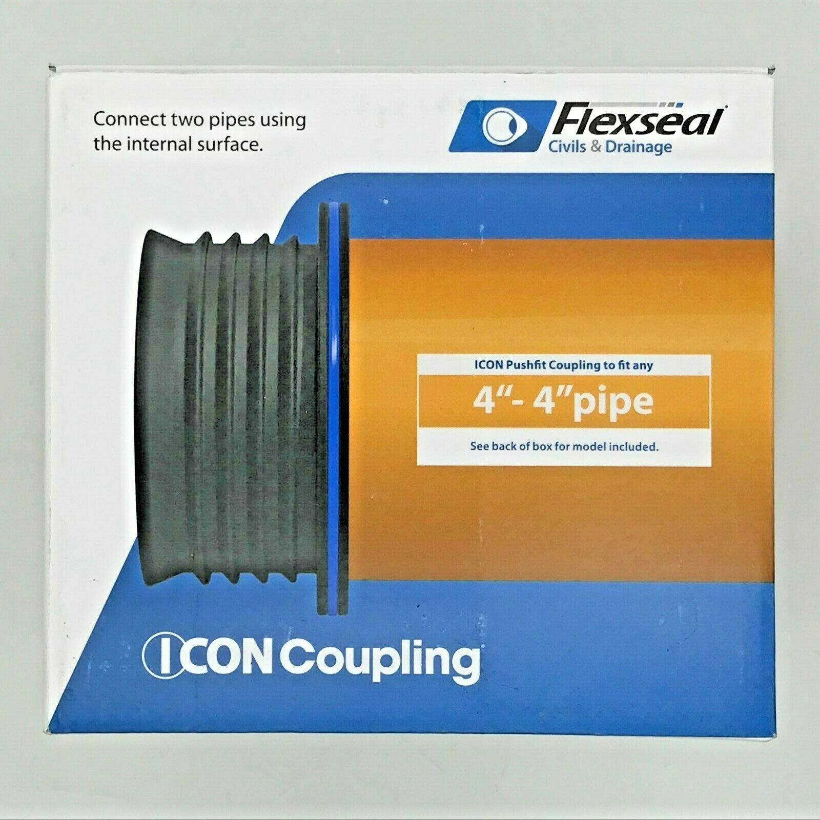 FLEXSEAL icon IC100P coupling for 4" inch / 100 110mm plastic iron