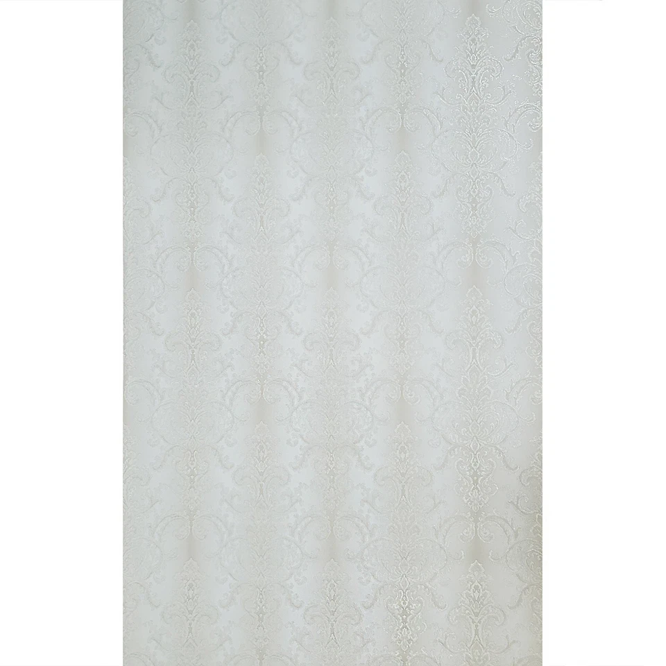 Embossed Wallpaper ombre off White ivory gold metallic textured Victorian damask - Image 3 of 4