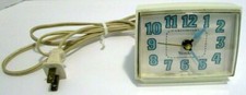 Vintage Westclox Alarm Clock Model #22090-22540 Made In USA White Blue Letters