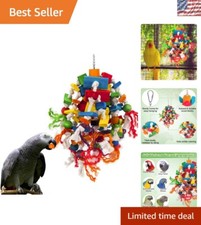Durable Multicolored Parrot Toy: Perfect Chewing Fun for Medium to Large Birds