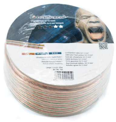 Oehlbach SP 15/2000 Lautsprecherkabel 2 x 1,5 mm² Mini Spule 20m Boxen Kabel 174