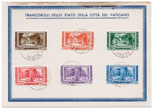 Vaticano - Serie completa Congresso Archeologia Cristiana 1938 su foglietto - 第 1/1 張圖片