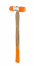 11"/10oz Nylon Dual-Head Mallet, Chestnut Wood Handle, 1" Removeable Head Hammer