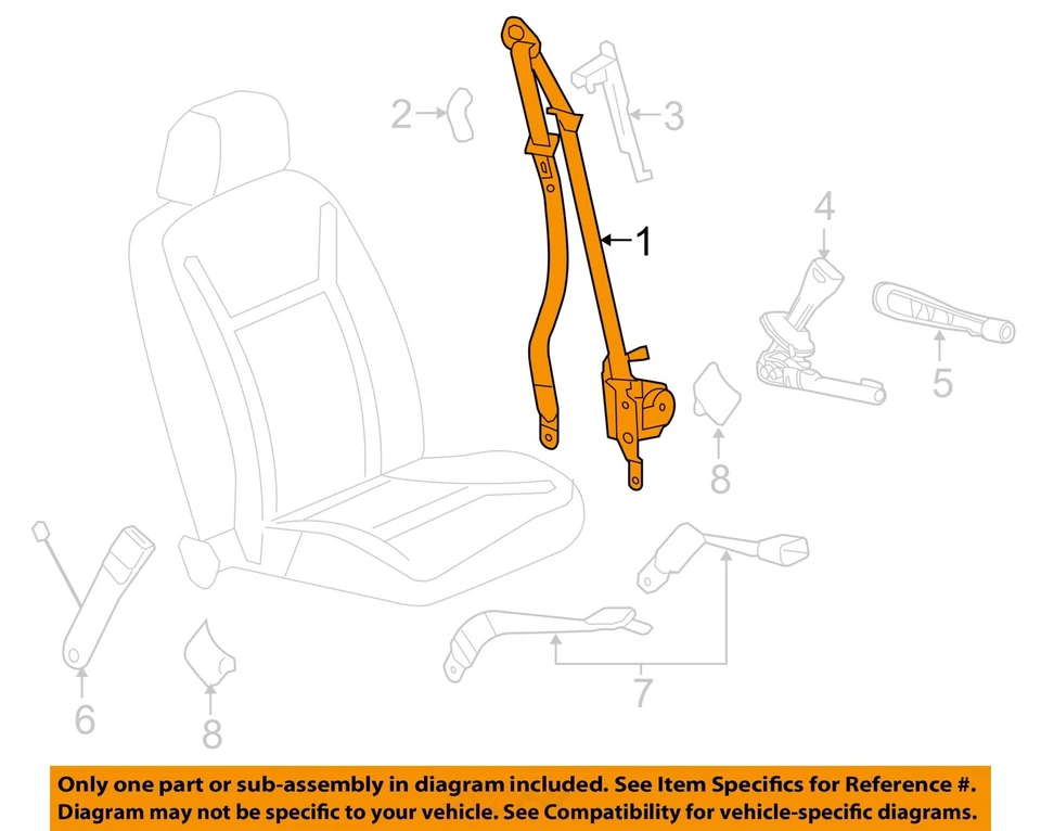 Used Front Right Seat Belt Front fits: 2015 Chevrolet Impala bucket and bench pa Foto 3 de 4