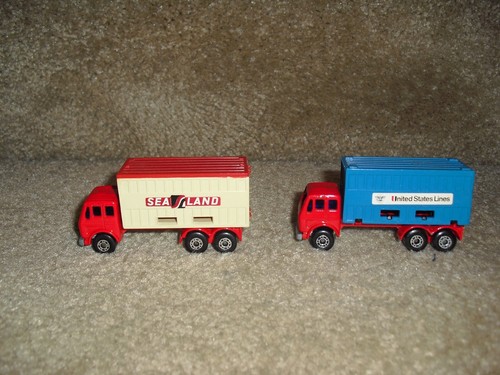MATCHBOX 1972-1976 SUPERFAST SET 2 CONTAINERS UNITED STATES LINES SEA ENGLAND - Picture 2 of 2