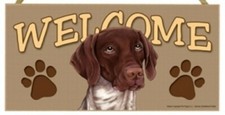 Welcome German Short Haired Pointer Dog Breed Wood Sign Plaque New