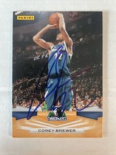 2009 Panini Corey Brewer Autographed Card Minnesota Timberwolves #212 CB1278
