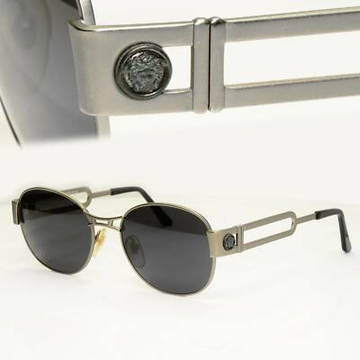 Gianni Versace 1996 Vintage Herren Silber Medusa Metall Sonnenbrille MOD S57 COL 77M