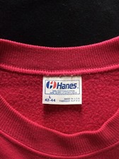 Vtg 80s Hanes Plain Pink Raglan Sweatshirt M Blank Crewneck 50/50 Cotton Acrylic