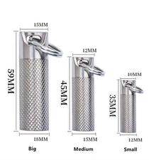 Titanium Waterproof Pill Box Mini Case Bottle Storage Keychain Outdoor EDC Tool