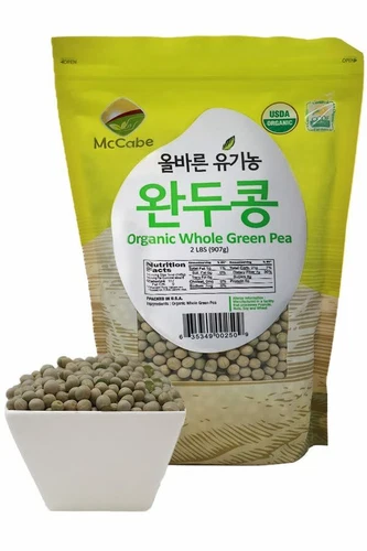 McCabe ORGANIC Whole Green Pea, 2-Pound, USDA & CCOF Organic Certified