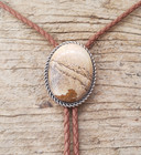Sandpainting Stone Bola Bolo Tie Wedding Necklace for Men Women Western Necktie