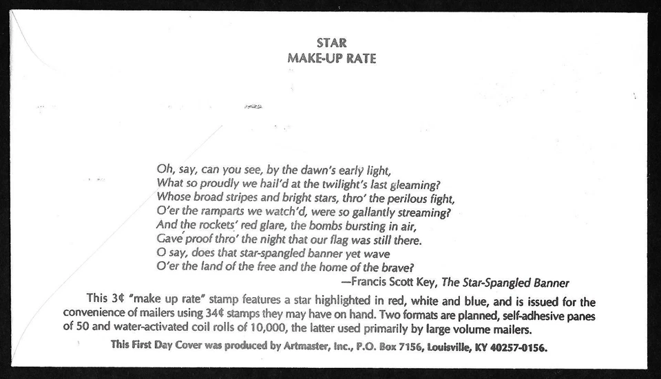 #3615 3c Star 2002 at LL - Artmaster FDC Plate #S111 Coil (3) +#3550 - Image 2 of 2