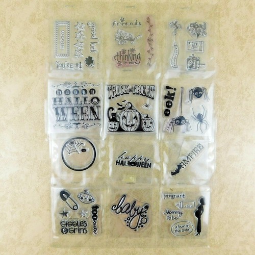 HUGE MIXED LOT -- MINI Clear / Solid Rubber Stamp - Arts / Crafts Scrapbook - Picture 3 of 9