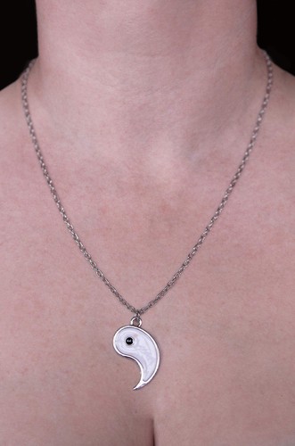 Juego de collar de cadena Art Attack esmalte Yin Yang encanto para 2 - Imagen 6 de 6