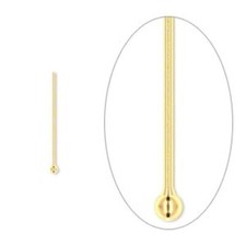 Head Pin, 24 Gold Plated Brass 3/4 Inch Long 24 Gauge Ball Pins with 1.5mm Ball