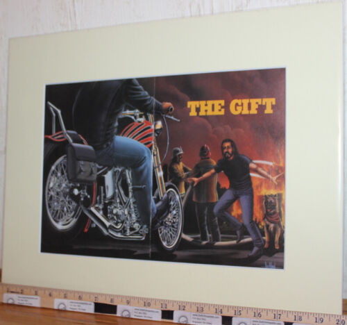 David Mann Motorcycle Biker 16 x 20 Matted Biker Art Poster The Gift