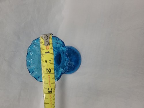 VTG Art Glass Vase Peacock Blue Hand Blown B. Tovar Made In Mexico 1960s # 4636 - Picture 6 of 18