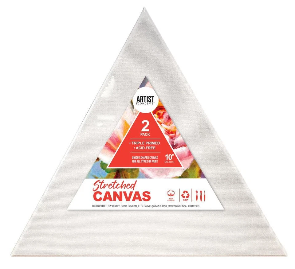 Artist Concepts Unique Shaped Canvas 2- Pack - 10 inch Round, Triangle, Hexagon - Image 3 of 3