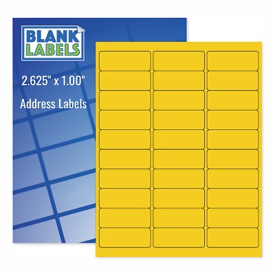Fluorescent Address Labels Laser Ink Jet Bright Colors 30 Page 100 Sheets 3000