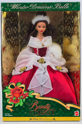 Winter Dreams Belle Barbie Mattel 19845 NRFB Disney Holiday Collection