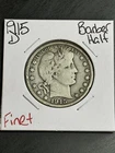 1915 D Barber Half Dollar FN Fine Better Date Coin (Raw14459)