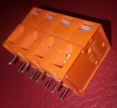 10 Stück WAGO 741 911  4er Block 0,8 bis 2,5 mm² anreihbare Leiterplattenklemme