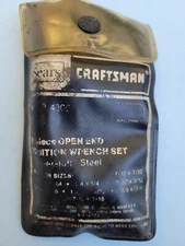 Sears Craftsman 7 Piece Open End Ignition Socket Set 9 4306 Super Tuff Steel