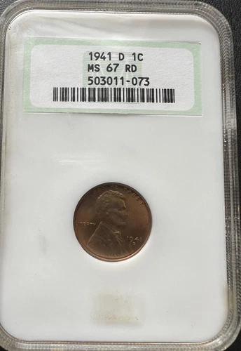 1941-D 1C Lincoln Wheat Cent NGC MS 67 RD