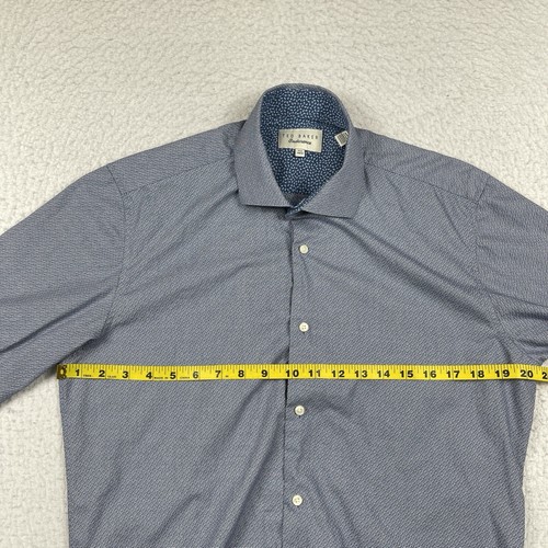 Ted Baker Shirt Mens 15.5-34/35 Blue Endurance Preppy Party Workwear Office - Picture 10 of 14