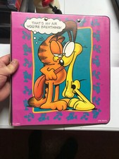 Vintage MEAD  PAWS Garfield Vinyl 3 ring Binder - " That's my Air you are breat