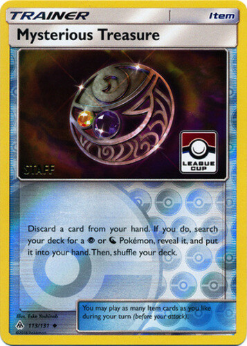 1x Mysterious Treasure - 113/131 - STAFF League Promo NM-Mint Pokemon Organized