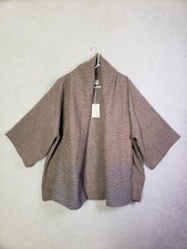 Universal Thread Women Sweater One Size Beige Polyester 1/4 Sleeve Open Cardigan