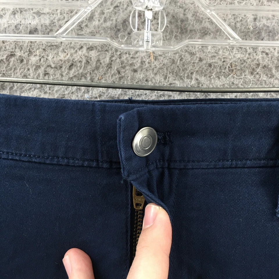 Members Mark Flat Front Chino Shorts Mens 42 (Actual 44X9) Blue Mid Rise Zip NEW - Image 3 of 4