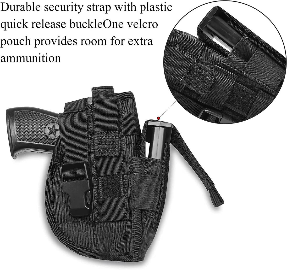 Tactical Military Army Pistol Gun Molle Belt Holster Right