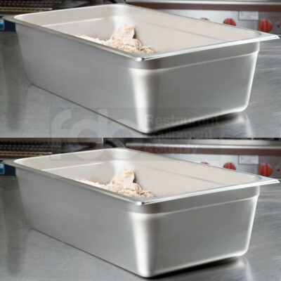2 PACK Full Size 6'' Deep Stainless Steel Steam Prep Table Hotel Buffet Food Pan
